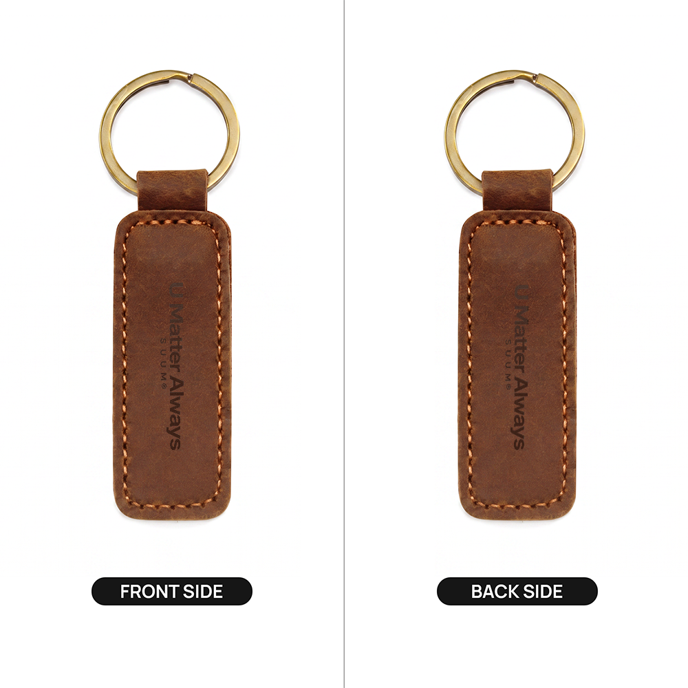 U Matter Always™ Engraved Leather Keychain | Meaningful Everyday Reminder by SUUM®