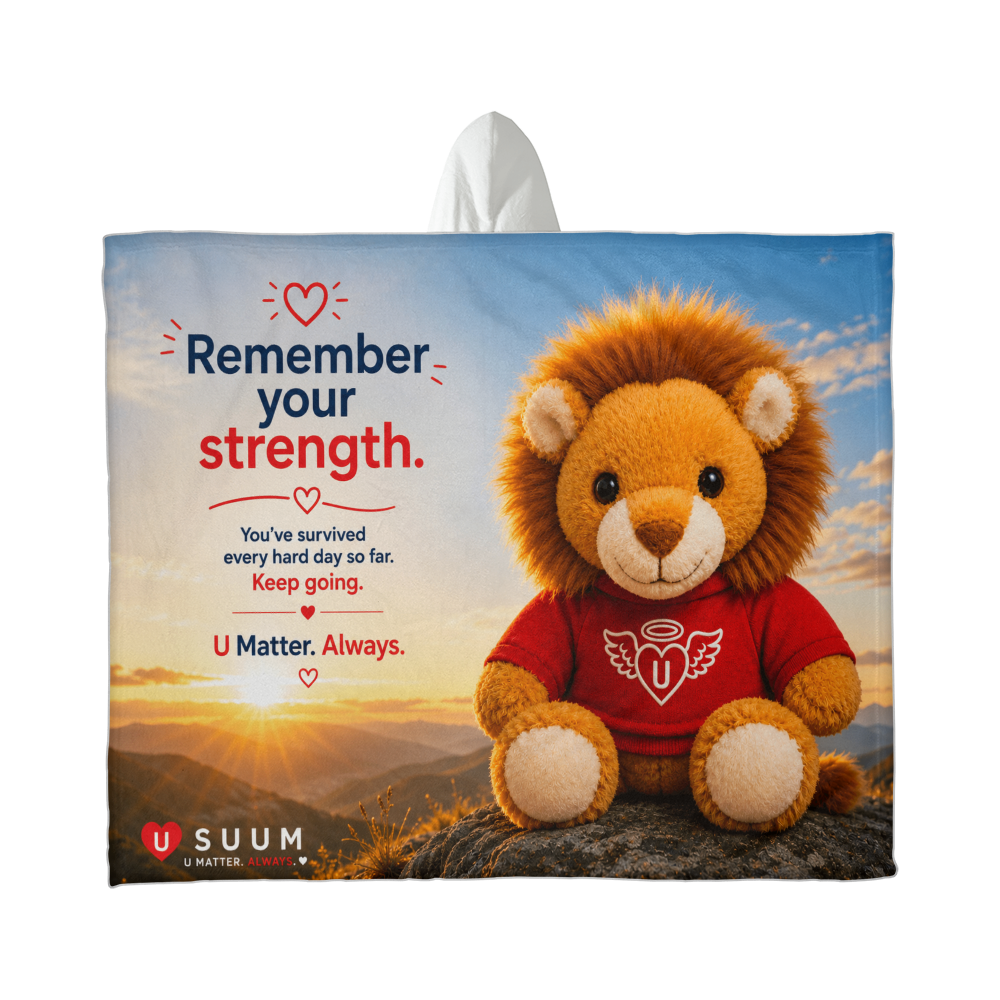 SUUM™ U Matter Always Strength Companion Hooded Sherpa Fleece Blanket