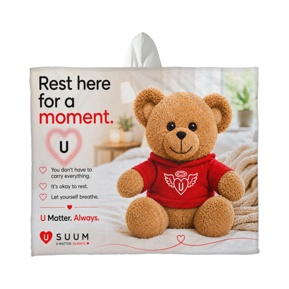 SUUM™ U Matter Always Comfort Companion Hooded Sherpa Fleece Blanket