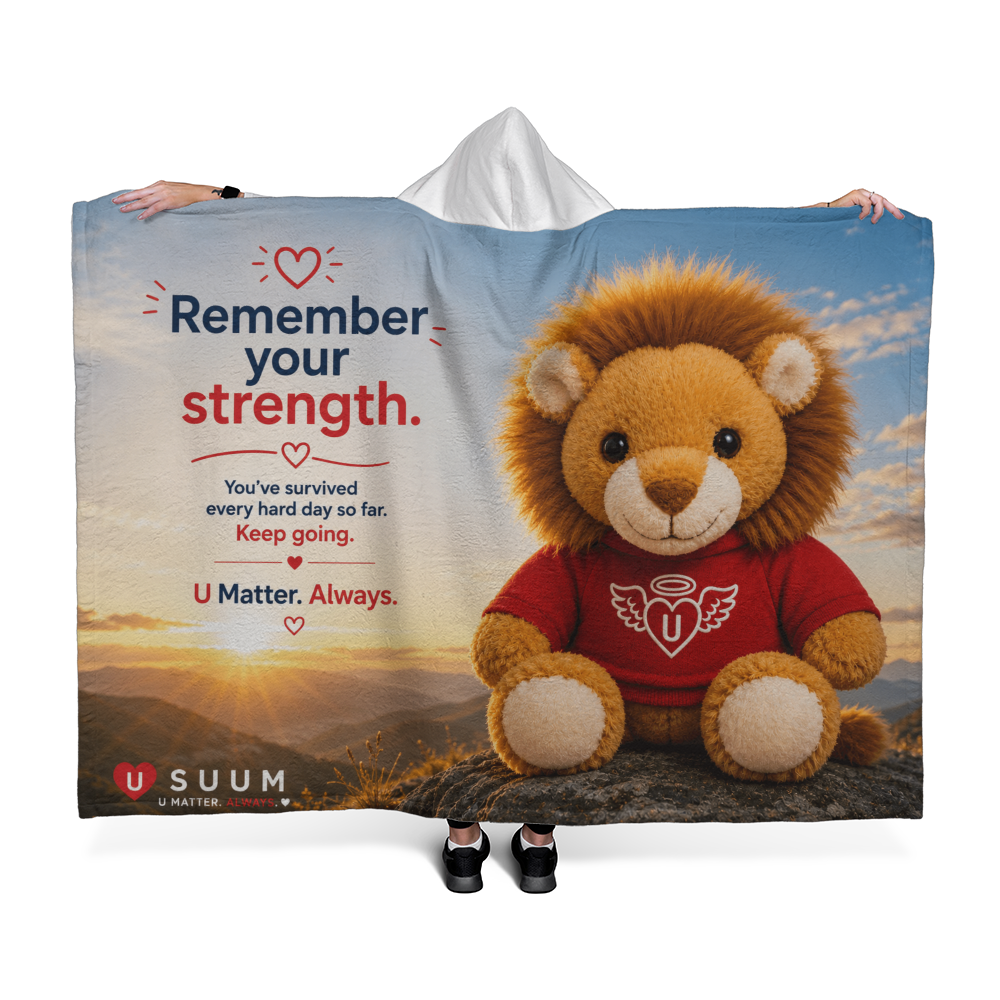 SUUM™ U Matter Always Strength Companion Hooded Sherpa Fleece Blanket