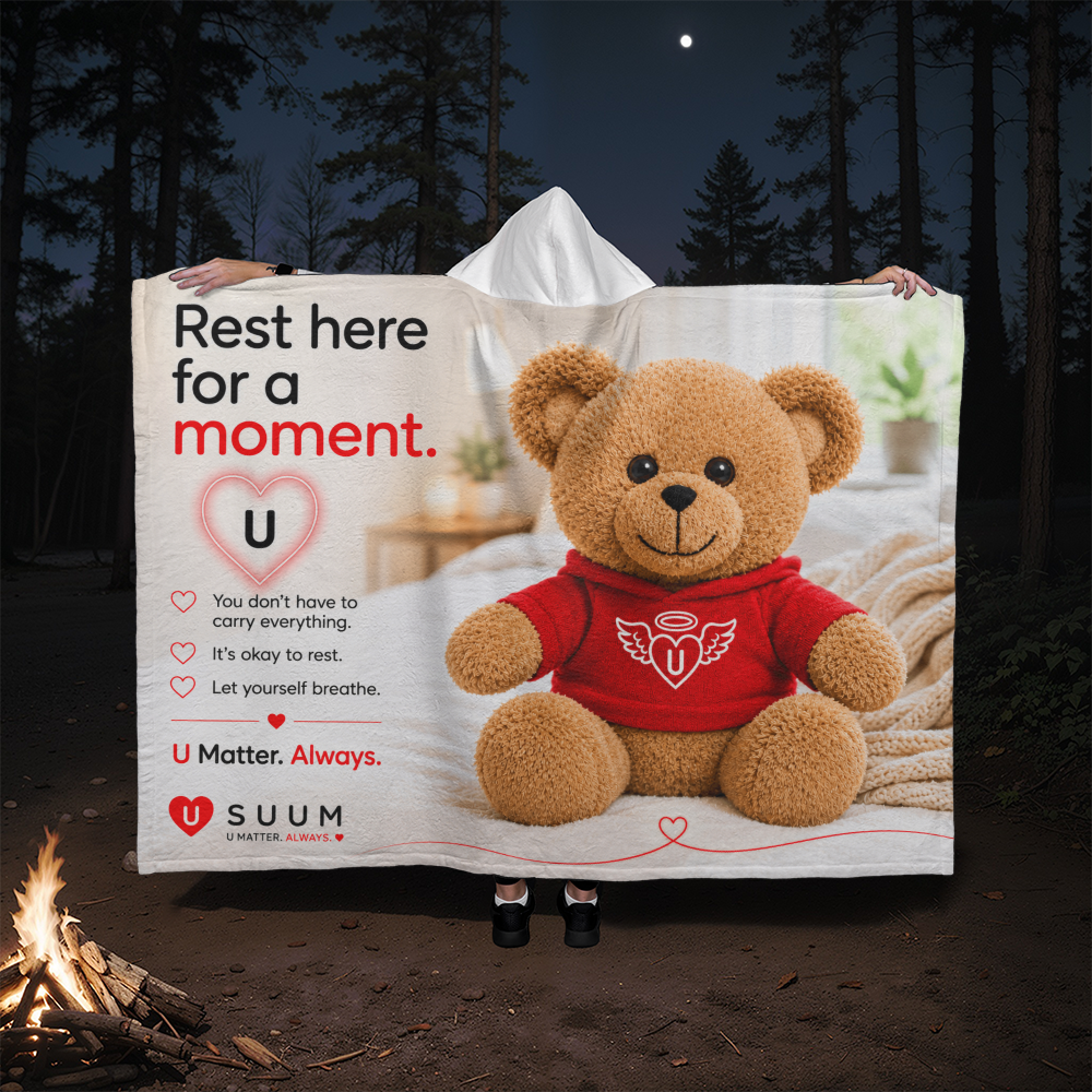 SUUM™ U Matter Always Comfort Companion Hooded Sherpa Fleece Blanket