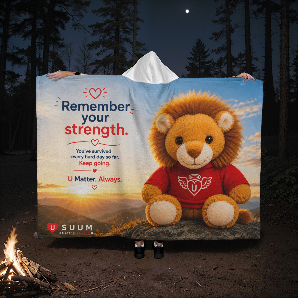 SUUM™ U Matter Always Strength Companion Hooded Sherpa Fleece Blanket