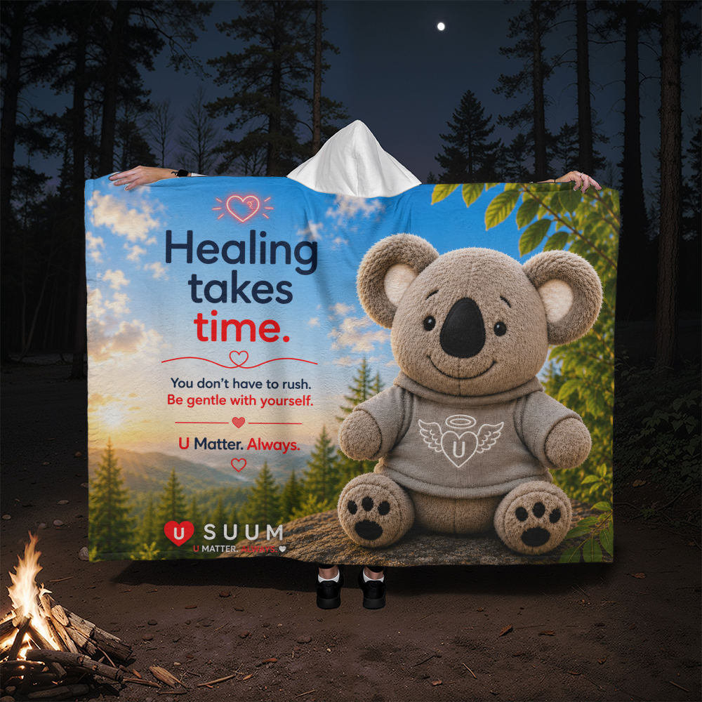 SUUM™ U Matter Always Healing Companion Hooded Sherpa Fleece Blanket