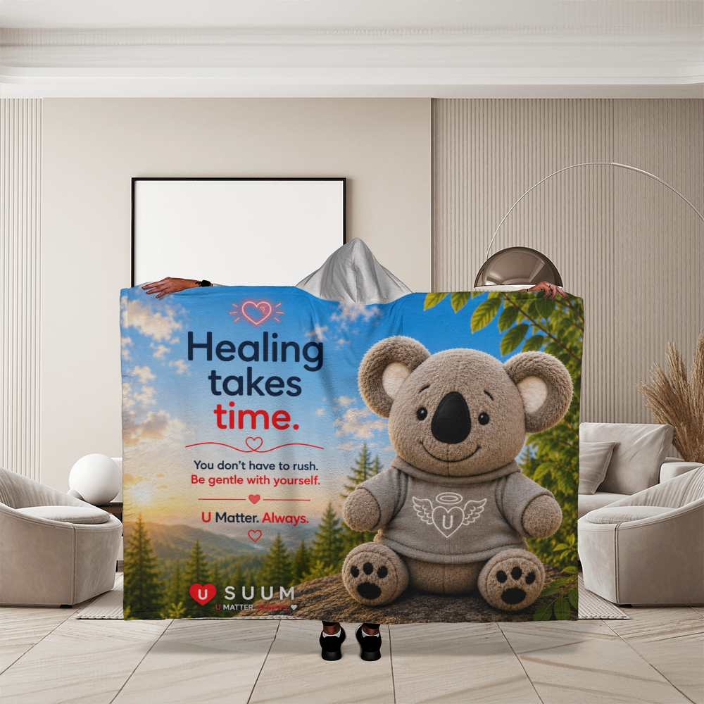 SUUM™ U Matter Always Healing Companion Hooded Sherpa Fleece Blanket