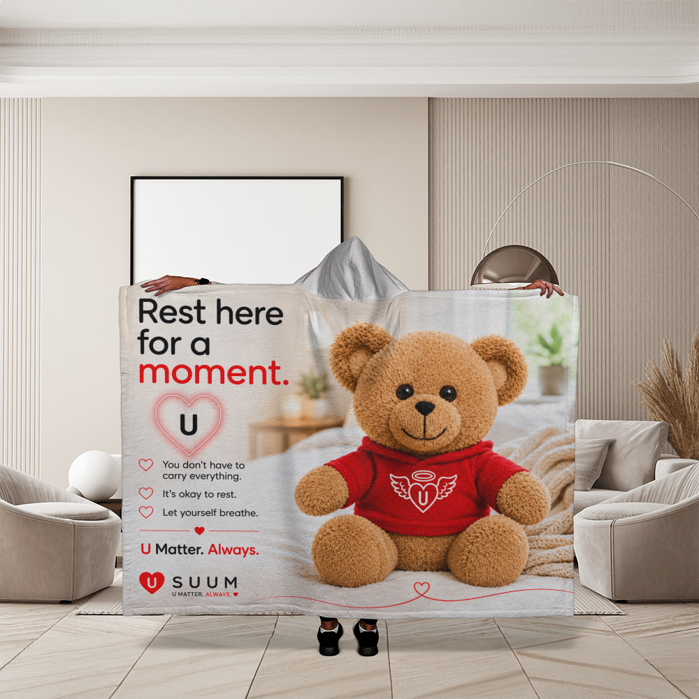 SUUM™ U Matter Always Comfort Companion Hooded Sherpa Fleece Blanket