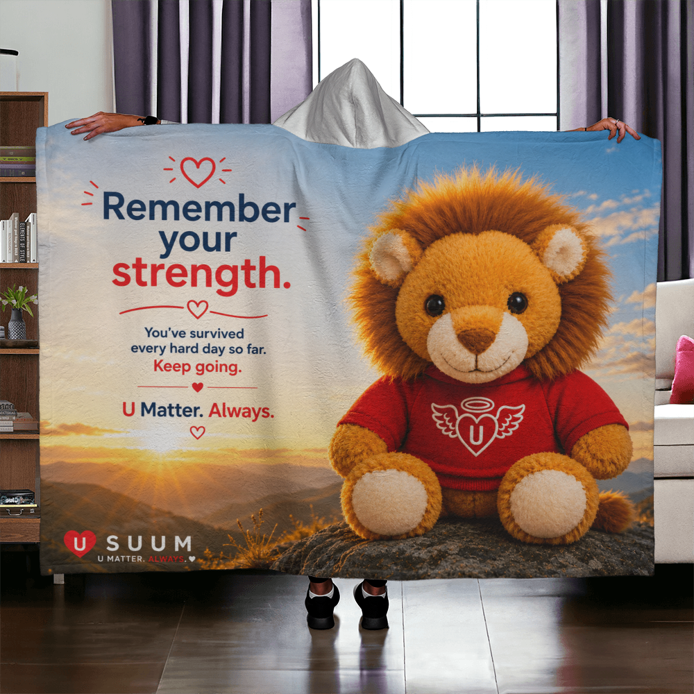 SUUM™ U Matter Always Strength Companion Hooded Sherpa Fleece Blanket