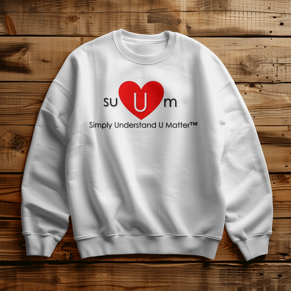 SUUM™ Signature Logo White Crewneck - A Wearable Reminder