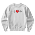 SUUM™ Signature Heartbeat Logo White Crewneck- A Wearable Reminder