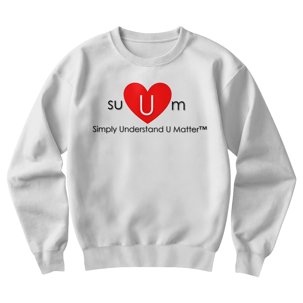 SUUM™ Signature Logo White Crewneck - A Wearable Reminder