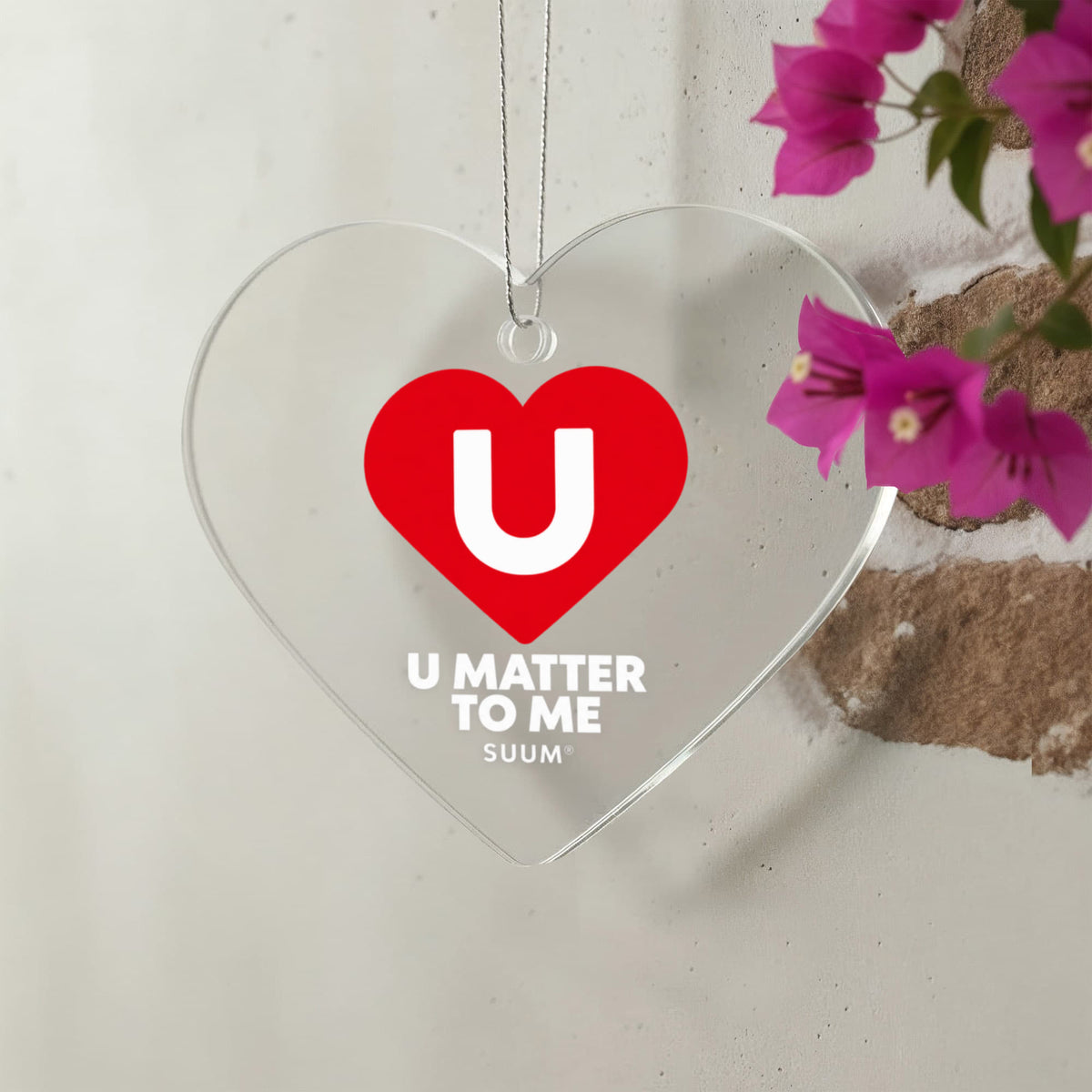 U Matter To Me Acrylic Heart Ornament | Meaningful Gift by SUUM®