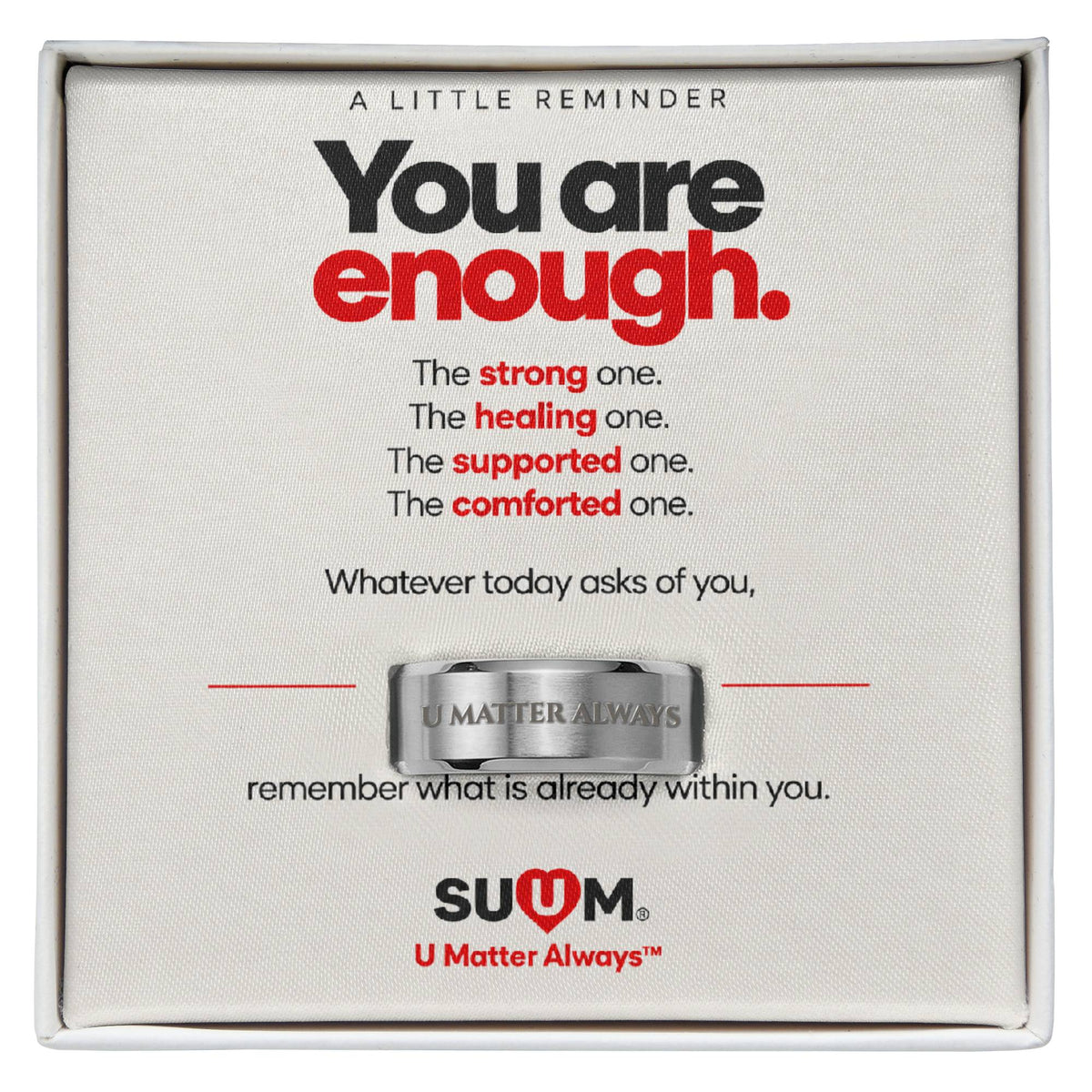 U Matter Always™ Engraved Ring for Men | Meaningful Inspirational Gift by SUUM®